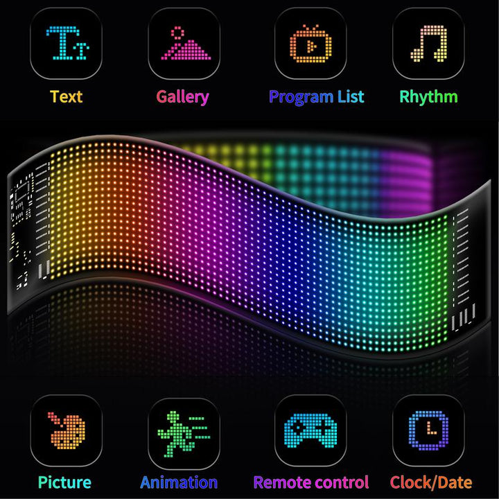 Scrolling Huge Bright Advertising LED Signs, Flexible USB 5V LED Store Sign Bluetooth App Control Custom Text Pattern Animation Programmable LED Display for Store Car Bar Hotel